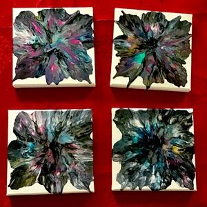 ONE-OF-A-KIND ACRYLIC PAINTINGS HAND PAINTED BY ME - Set of Four (4)